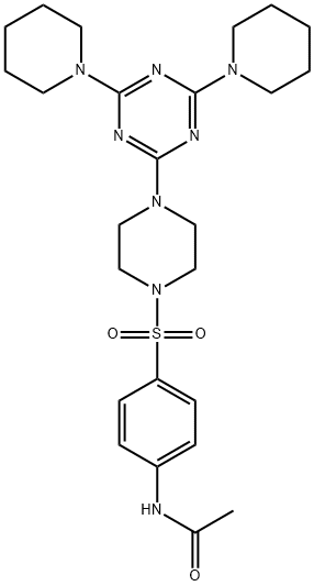 N-[4-({4-[4,6-di(1-piperidinyl)-1,3,5-triazin-2-yl]-1-piperazinyl}sulfonyl)phenyl]acetamide Struktur