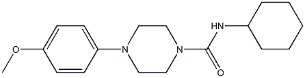 N-cyclohexyl-4-(4-methoxyphenyl)-1-piperazinecarboxamide Struktur