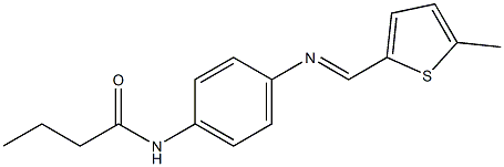 N-(4-{[(5-methyl-2-thienyl)methylene]amino}phenyl)butanamide Struktur