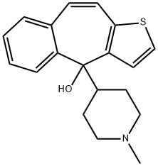 4H-Benzo[4,5]cyclohepta[1,2-b]thiophene-4-ol, 4-(1-methyl-4-piperidinyl)- Struktur