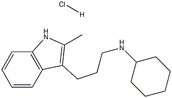 N-[3-(2-methyl-1H-indol-3-yl)propyl]cyclohexanamine hydrochloride Struktur