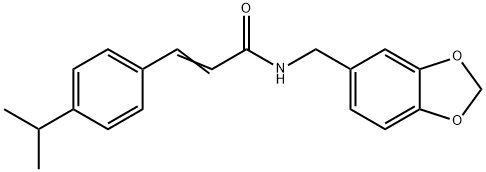 N-(1,3-benzodioxol-5-ylmethyl)-3-(4-isopropylphenyl)acrylamide Struktur