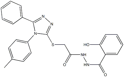 2-hydroxy-N'-({[4-(4-methylphenyl)-5-phenyl-4H-1,2,4-triazol-3-yl]sulfanyl}acetyl)benzohydrazide Struktur