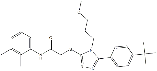 2-{[5-(4-tert-butylphenyl)-4-(3-methoxypropyl)-4H-1,2,4-triazol-3-yl]sulfanyl}-N-(2,3-dimethylphenyl)acetamide Struktur