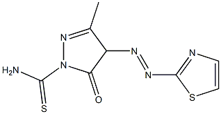 3-methyl-5-oxo-4-(1,3-thiazol-2-yldiazenyl)-4,5-dihydro-1H-pyrazole-1-carbothioamide Struktur