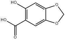 6-hydroxy-1,3-dioxaindane-5-carboxylic acid Struktur