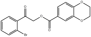 2-(2-bromophenyl)-2-oxoethyl 2,3-dihydro-1,4-benzodioxine-6-carboxylate Struktur