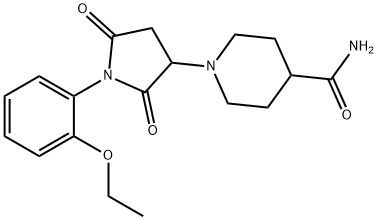 1-[1-(2-ethoxyphenyl)-2,5-dioxopyrrolidin-3-yl]piperidine-4-carboxamide Struktur