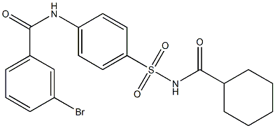 3-bromo-N-(4-{[(cyclohexylcarbonyl)amino]sulfonyl}phenyl)benzamide Struktur