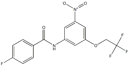 4-fluoro-N-[3-nitro-5-(2,2,2-trifluoroethoxy)phenyl]benzamide Struktur