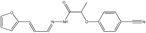 2-(4-cyanophenoxy)-N'-[3-(2-furyl)-2-propenylidene]propanohydrazide Struktur