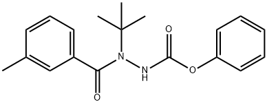 phenyl 2-tert-butyl-2-(3-methylbenzoyl)hydrazinecarboxylate Struktur