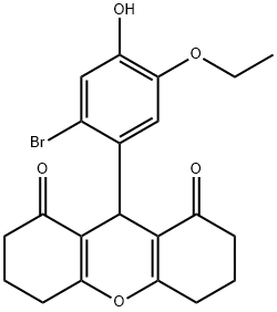 9-(2-bromo-5-ethoxy-4-hydroxyphenyl)-3,4,5,6,7,9-hexahydro-1H-xanthene-1,8(2H)-dione Struktur