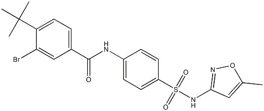 3-bromo-4-(tert-butyl)-N-(4-{[(5-methyl-3-isoxazolyl)amino]sulfonyl}phenyl)benzamide Struktur