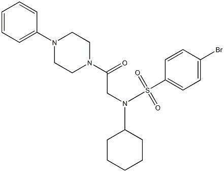 4-bromo-N-cyclohexyl-N-[2-oxo-2-(4-phenylpiperazin-1-yl)ethyl]benzenesulfonamide Struktur