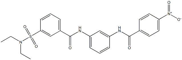 3-[(diethylamino)sulfonyl]-N-[3-({4-nitrobenzoyl}amino)phenyl]benzamide Struktur