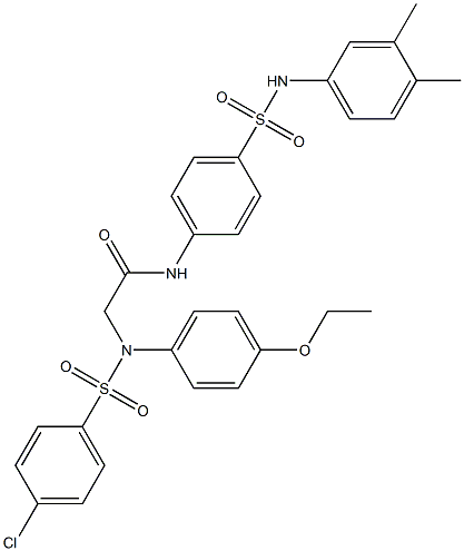 2-{[(4-chlorophenyl)sulfonyl]-4-ethoxyanilino}-N-{4-[(3,4-dimethylanilino)sulfonyl]phenyl}acetamide Struktur