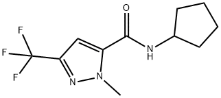 N-cyclopentyl-1-methyl-3-(trifluoromethyl)-1H-pyrazole-5-carboxamide Struktur