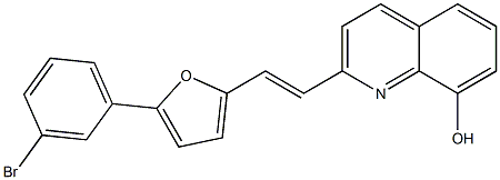 2-{2-[5-(3-bromophenyl)-2-furyl]vinyl}-8-quinolinol Struktur