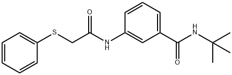 N-(tert-butyl)-3-{[(phenylsulfanyl)acetyl]amino}benzamide Struktur