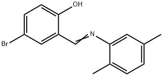 4-bromo-2-{[(2,5-dimethylphenyl)imino]methyl}phenol Struktur