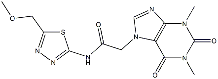 2-(1,3-dimethyl-2,6-dioxo-1,2,3,6-tetrahydro-7H-purin-7-yl)-N-[5-(methoxymethyl)-1,3,4-thiadiazol-2-yl]acetamide Struktur