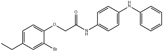 N-(4-anilinophenyl)-2-(2-bromo-4-ethylphenoxy)acetamide Struktur