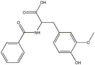 2-Benzoylamino-3-(4-hydroxy-3-methoxyphenyl)propionic acid Struktur