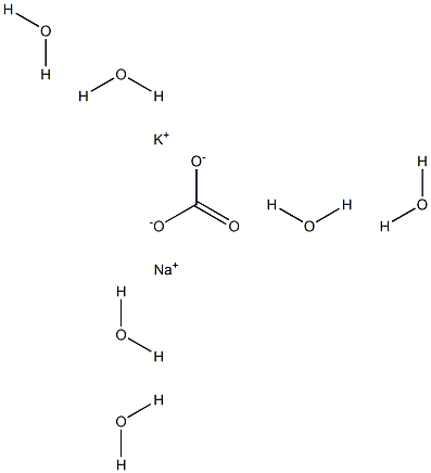 Potassium sodium carbonate hexahydrate Struktur