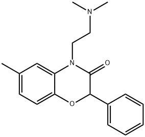 2-Phenyl-4-[2-(dimethylamino)ethyl]-6-methyl-2H-1,4-benzoxazin-3(4H)-one Struktur