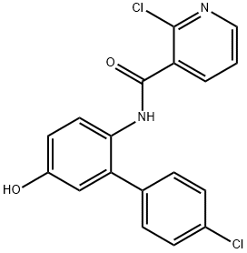 2-chloro-N-[2-(4-chlorophenyl)-4-hydroxyphenyl]pyridine-3-carboxamide Struktur