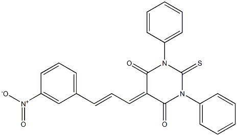 5-(3-{3-nitrophenyl}-2-propenylidene)-1,3-diphenyl-2-thioxodihydro-4,6(1H,5H)-pyrimidinedione Struktur