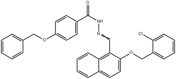 4-(benzyloxy)-N'-({2-[(2-chlorobenzyl)oxy]-1-naphthyl}methylene)benzohydrazide Struktur