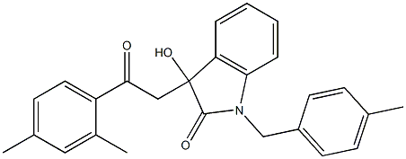 3-[2-(2,4-dimethylphenyl)-2-oxoethyl]-3-hydroxy-1-(4-methylbenzyl)-1,3-dihydro-2H-indol-2-one Struktur