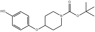 4-(4-Hydroxy-phenoxy)-piperidine-1-carboxylic acid tert-butyl ester Struktur