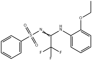 N-[N-(2-ethoxyphenyl)-2,2,2-trifluoroethanimidoyl]benzenesulfonamide Struktur