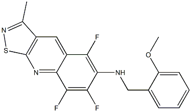 N-(2-methoxybenzyl)-N-(5,7,8-trifluoro-3-methylisothiazolo[5,4-b]quinolin-6-yl)amine Struktur