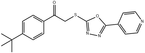 1-(4-tert-butylphenyl)-2-{[5-(4-pyridinyl)-1,3,4-oxadiazol-2-yl]sulfanyl}ethanone Struktur