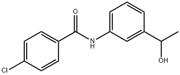 4-chloro-N-[3-(1-hydroxyethyl)phenyl]benzamide Struktur