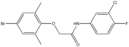 2-(4-bromo-2,6-dimethylphenoxy)-N-(3-chloro-4-fluorophenyl)acetamide Struktur