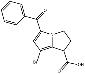 5-benzoyl-7-bromo-2,3-dihydro-1H-Pyrrolizine-1-carboxylic acid Struktur