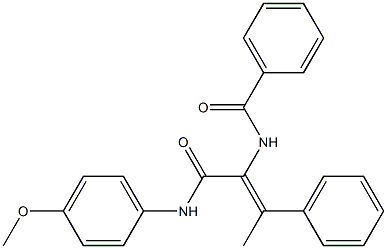 N-{1-[(4-methoxyanilino)carbonyl]-2-phenyl-1-propenyl}benzamide Struktur