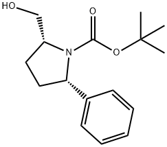 tert-butyl (2R,5S)-2-(hydroxymethyl)-5-phenylpyrrolidine-1-carboxylate Struktur