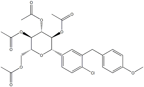 (2R,3R,4R,5S,6S)-2-(acetoxymethyl)-6-(4-chloro-3- (4-methoxybenzyl)phenyl)tetrahydro-2H-pyran-3,4,5-triyl triacetate