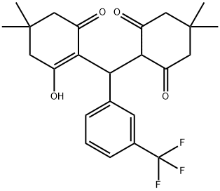 2-{(2-hydroxy-4,4-dimethyl-6-oxo-1-cyclohexen-1-yl)[3-(trifluoromethyl)phenyl]methyl}-5,5-dimethyl-1,3-cyclohexanedione Struktur