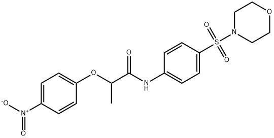 N-[4-(4-morpholinylsulfonyl)phenyl]-2-(4-nitrophenoxy)propanamide Struktur