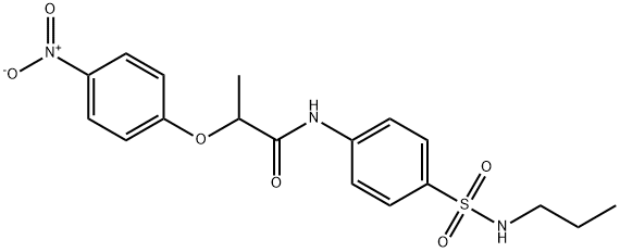 2-(4-nitrophenoxy)-N-{4-[(propylamino)sulfonyl]phenyl}propanamide Struktur