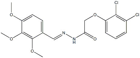 2-(2,3-dichlorophenoxy)-N'-[(1E)-(2,3,4-trimethoxyphenyl)methylidene]acetohydrazide Struktur