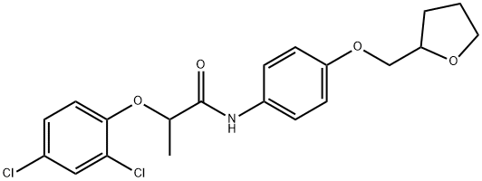 2-(2,4-dichlorophenoxy)-N-[4-(tetrahydro-2-furanylmethoxy)phenyl]propanamide Struktur