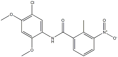 N-(5-chloro-2,4-dimethoxyphenyl)-2-methyl-3-nitrobenzamide Struktur